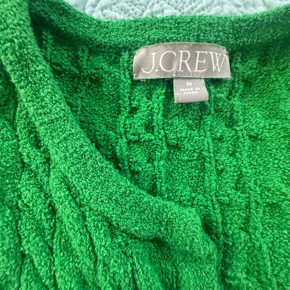 J. Crew Vibrant Green Cardigan Sweater. Cable knit cardigan jacket style sweater - Picture 3 of 10